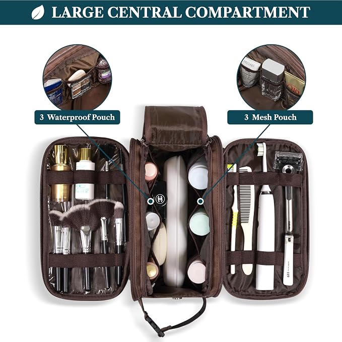 PAVILIA Large Toiletry Bag for Men Women, Mens Travel Bag Toiletries Organizer - Image 6