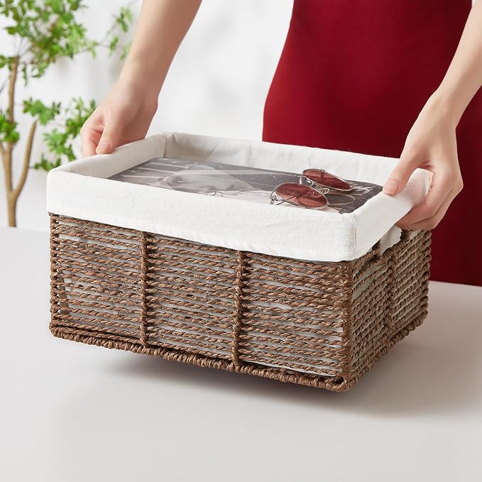 Vagusicc Wicker Storage Basket, 6 Pack Baskets - Image 3