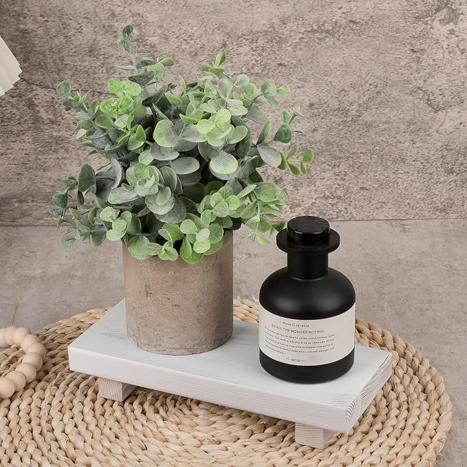 Bathroom Counter Organizer Wood Pedestal Stand Farmhouse Decorative Tray Soap - Image 8