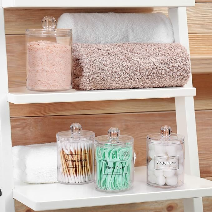 AOZITA 3 Pack Acrylic Qtip Holder Dispenser - Image 6
