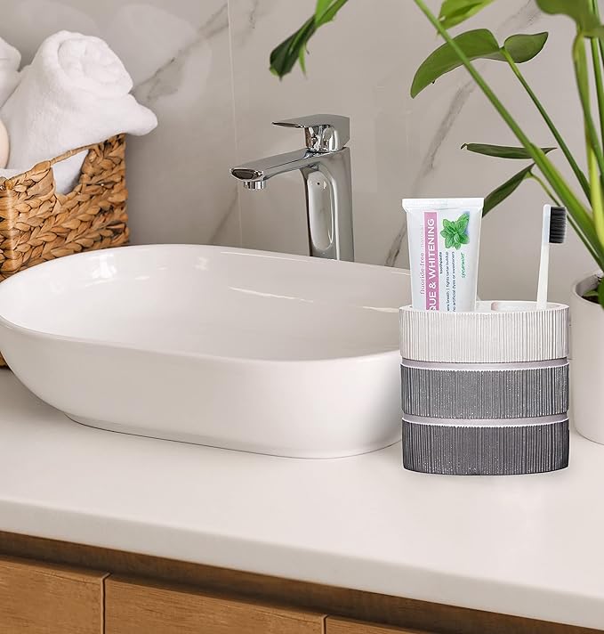 Zahari Home 4pc Modern Line Modern Bathroom Accessories Set Modern Soap - Image 4