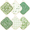 6 Pack Pot Holders 100% Cotton Heat Resistant Potholder, Machine Washable Pot by Unknown