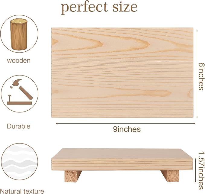 Bathroom Counter Organizer Wood Pedestal Stand Farmhouse Decorative Tray Soap - Image 6