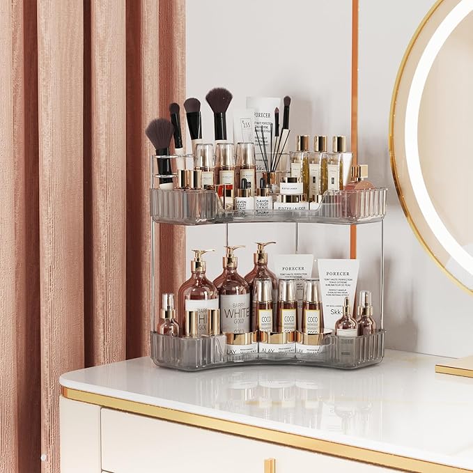 2-Tier Corner Bathroom Counter Organizer - Image 4
