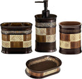 Zahari Home 4pc Zambia Stylish Bathroom Accessories Set Soap Pump, Tooth Brush by ZahariHome