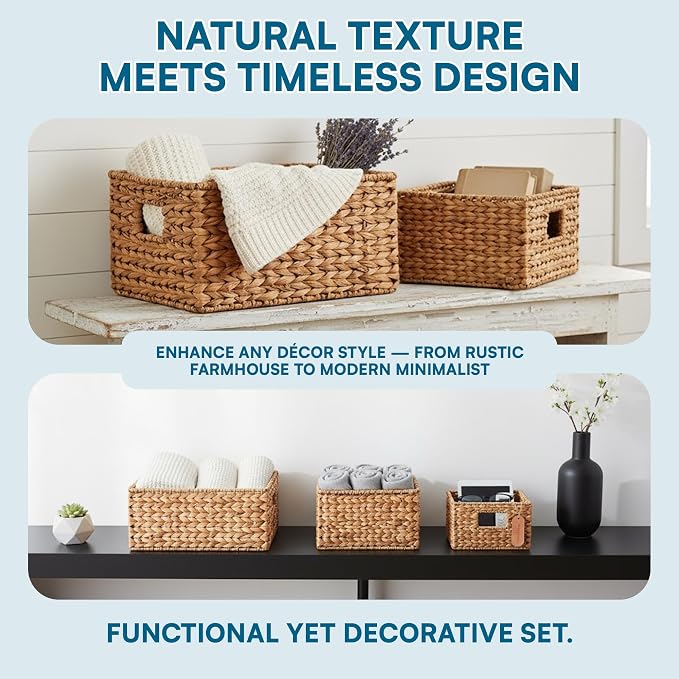 Honey-Can-Do Banana Leaf Storage Baskets –Water Hyacinth Woven Basket, - Image 10