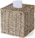 Seagrass Tissue Box Cover, Wicker Tissue Box Holder Square, Hand Woven Cube by S310