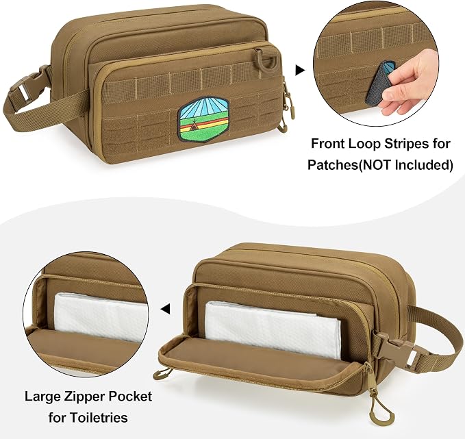 Tactical Toiletry Travel Bag for Men, Dopp Kit Shaving Organizer Case for - Image 4
