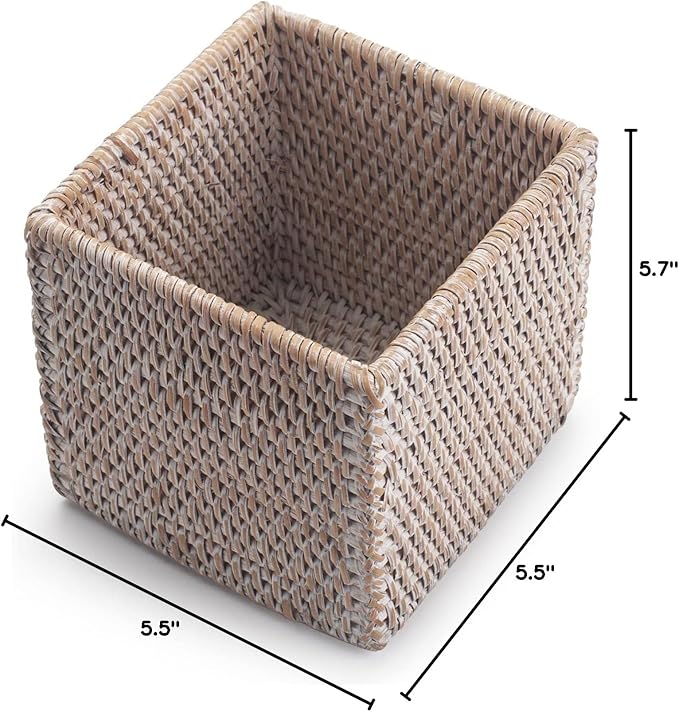 Rattan Tissue Box Cover Square, Hand Woven Wicker Tissue Holder, 5.5 x 5.5 X - Image 7