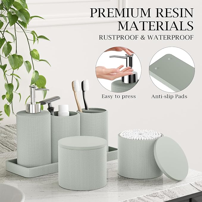 6-Piece Green Bathroom Set - Image 4