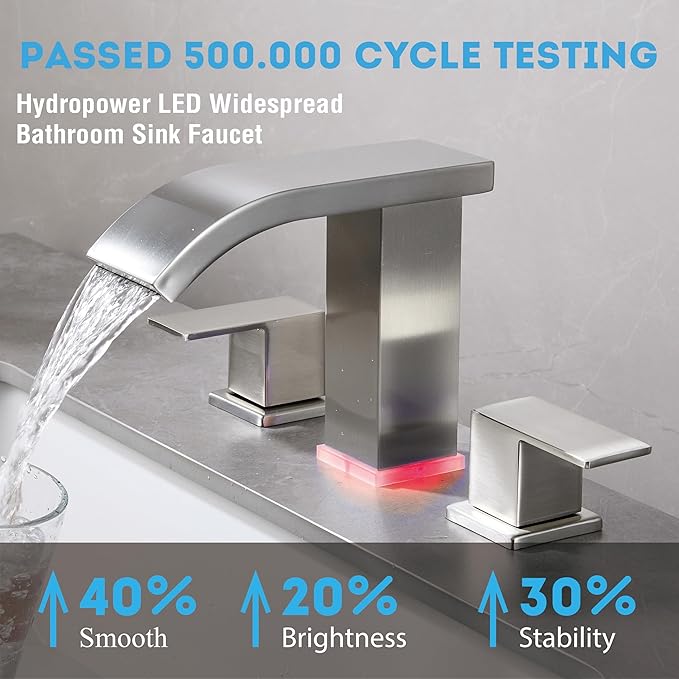 Bathroom faucets 3 Hole Brushed Nickel Vanity Faucet - Image 4