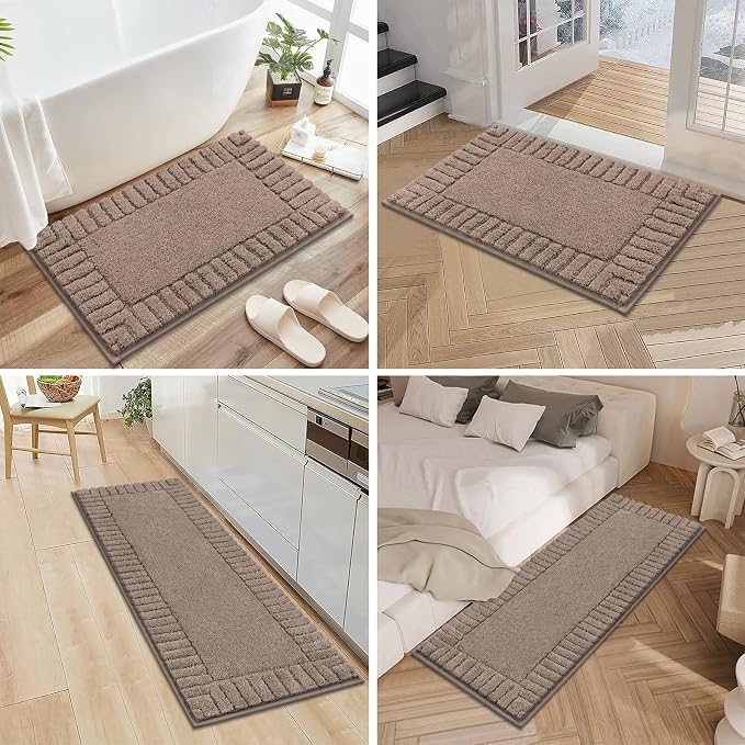 Pauwer Bathroom Rugs Sets 3 Piece Bathroom Shower Rugs - Image 7