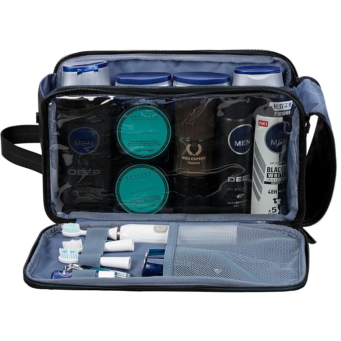 ZEEMO Travel Toiletry Bag for Men, Large Water-Resistant Double-Sided Full-Open - Image 2