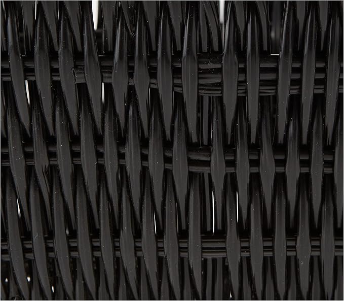 Whitmor 6500-2712-BLK Rattique Small Shelf Black Tote Basket - Image 4