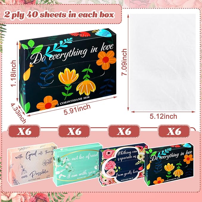 Yinder 24 Packs 960 Sheets Tissue Cube Car Facial Boxes Disposable Facial - Image 3