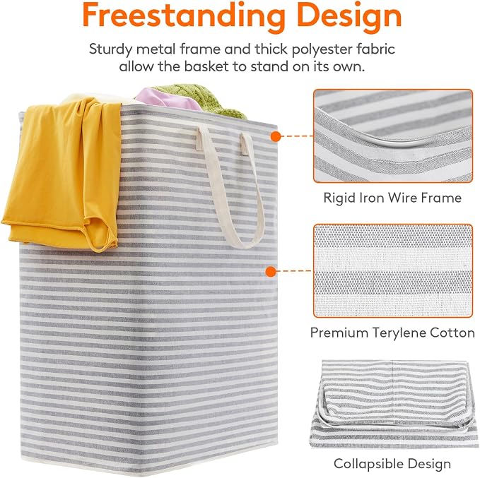 Lifewit 3 Pack Laundry Basket 125L Each, Collapsible Clothes Hamper - Image 2