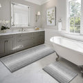BSICPRO Bathroom Rugs and Mats Sets, 2 Piece Thick Absorbent Chenille Bath Mat by BSICPRO