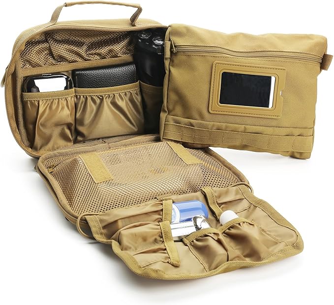 SMONT Tactical Toiletry Bag for Men, 9.5" Hanging Dopp Kit Shaving Hygiene Bag - Image 3