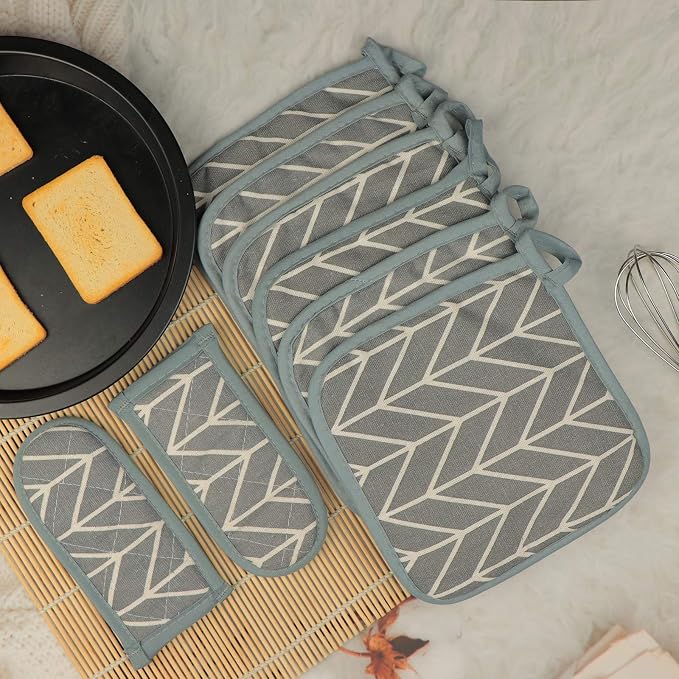 Heat Resistant Potholders Hot Pads-6 Kitchen Pot Holders Set - Image 2