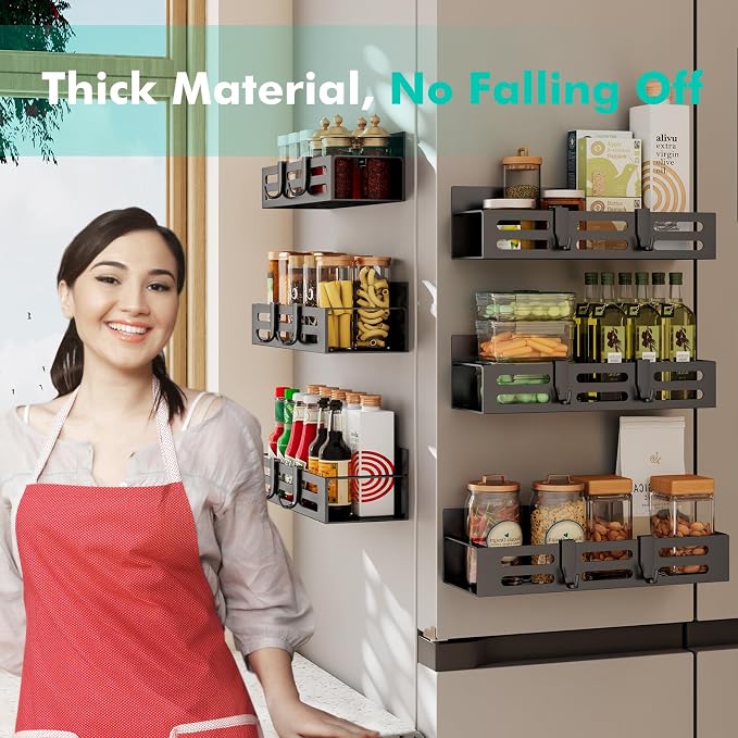 6 Pack Magnetic Spice Rack for Refrigerator Set - Image 5