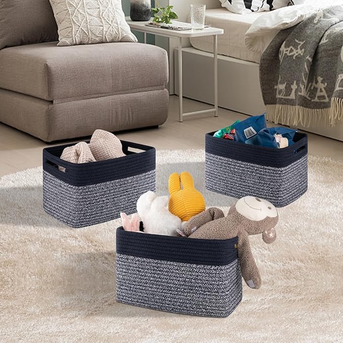 4 Pack Storage Baskets for Organizing, Woven Baskets for Shelves - Image 4