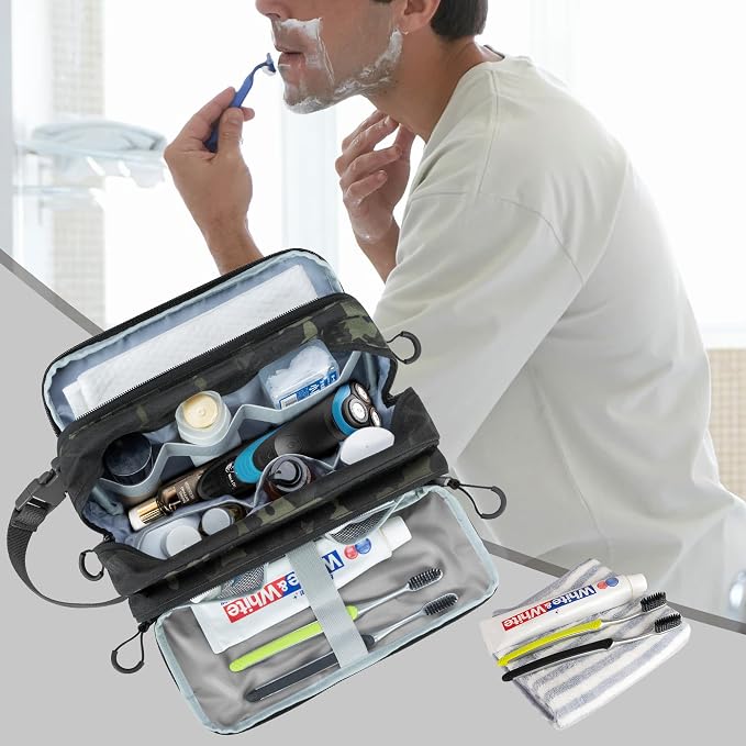 Tactical Toiletry Travel Bag for Men, Dopp Kit Shaving Organizer Case for - Image 7