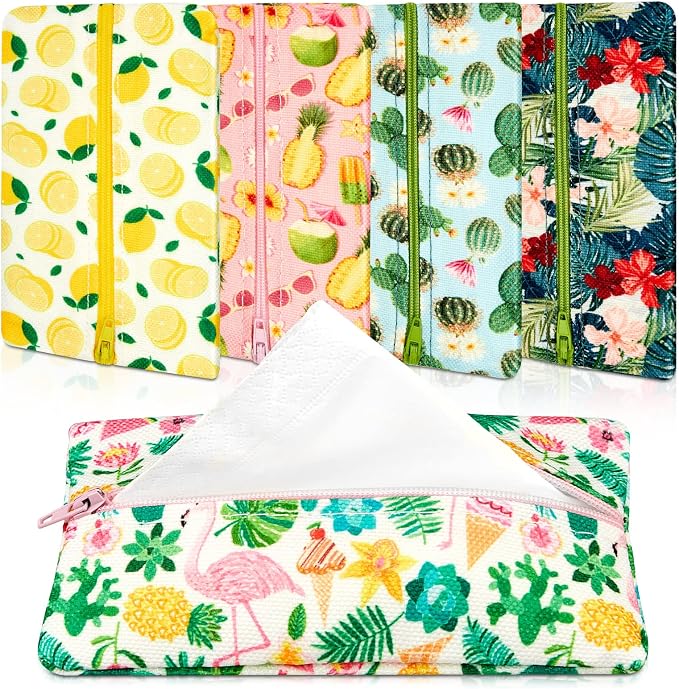 Sherr 5 Pieces Tissues Purse Pocket Tissue Holder Reusable Travel Tissue Pouch by Sherr