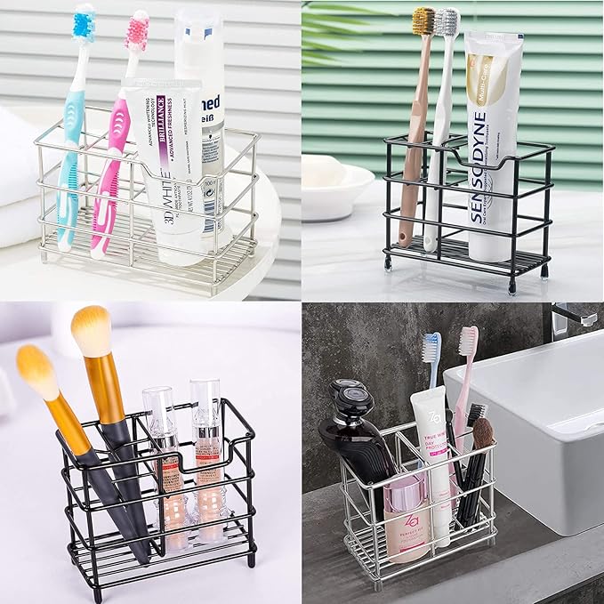 Urbanstrive 304 Stainless Steel Bathroom Toothbrush Holder Toothpaste Holder - Image 7