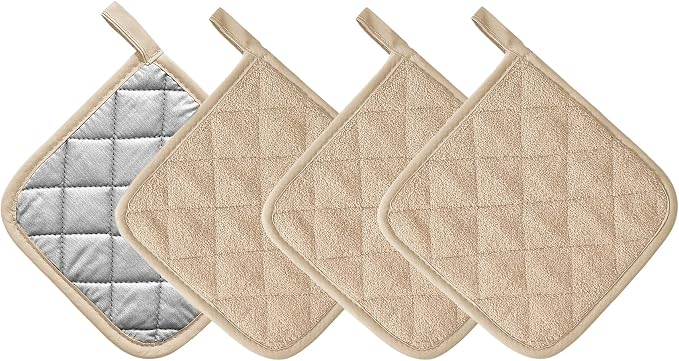 Kitchen Pot Holders Set Heat Resistant Pure Cotton Potholders Kit Trivets Large by KLNYOO