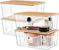 Hudgan 4 Pack Clear Plastic Storage Bins by HUDGAN