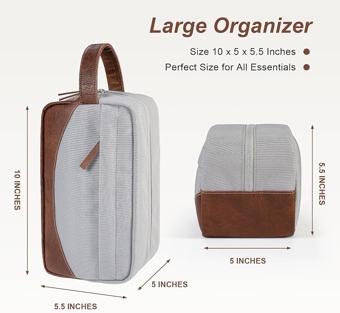 Travel Toiletry Bag for Men, Hanging Toiletry Organizer, Water Resistant - Image 3