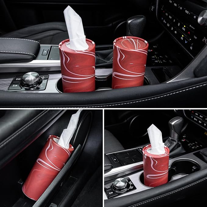 SINGARO Car Tissue Holder, 4 Pack Car Cup Holder Facial Tissues - Image 5