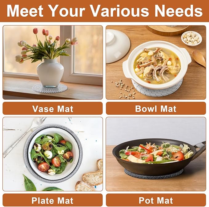 7 Inch Trivets for Hot Dishes, Pots and Pans, 5 Heat Resistant Pot Holders for - Image 5