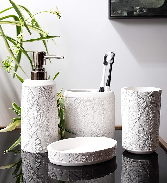 Hymmah Bathroom Accessories Set, Toothbrush Holder, Farmhouse Decor, Contain - Image 3