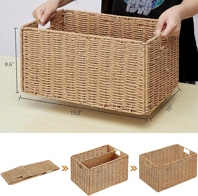 Vagusicc Wicker Storage Basket, Small Storage Baskets - Image 2