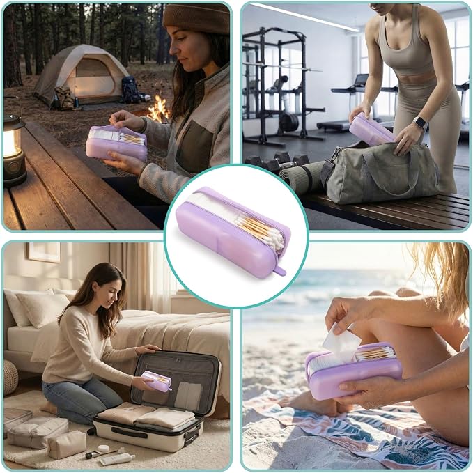 Cotton Pad Swab Travel Case – 2-in-1 Portable Waterproof Qtips Dispenser - Image 8