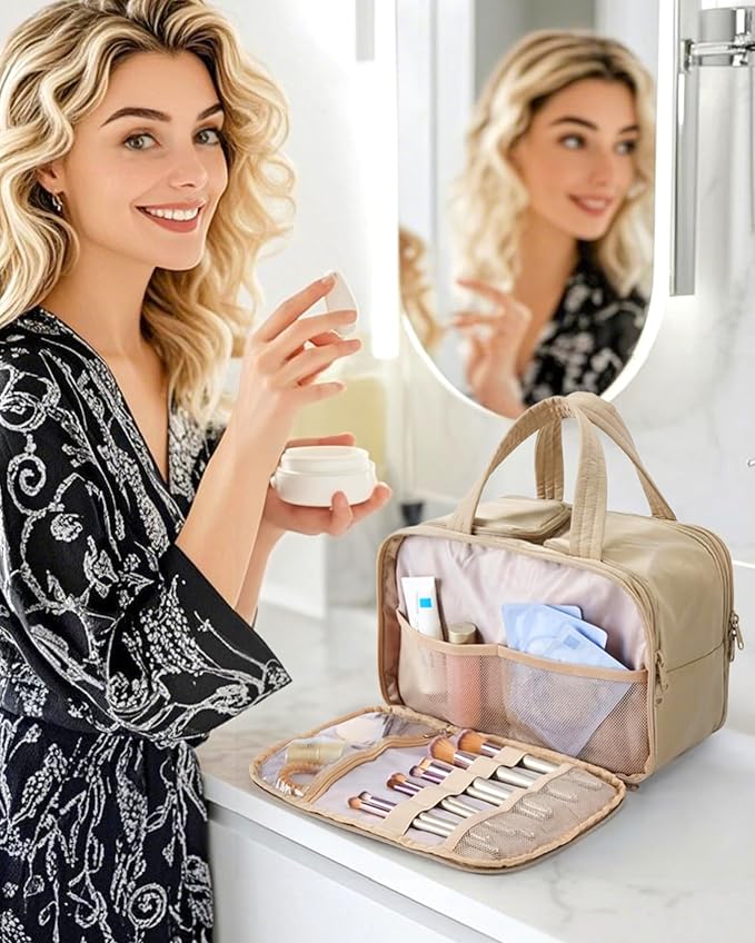 BAGSMART Travel Toiletry Bag, Puffy Large Toiletry Bag - Image 2