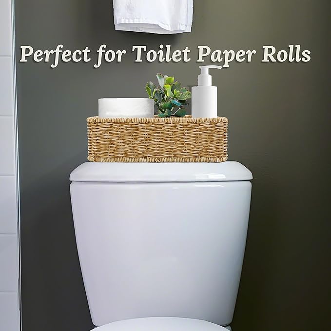 Baskets for Organizing, Small Wicker, Storage Bins for Bathroom and Toilet - Image 4