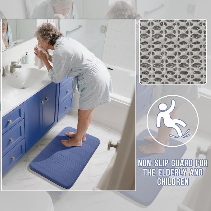 Yimobra Large Bath Mat Set 2 Piece- Super Soft Absorbent Quick Dry Memory Foam - Image 5