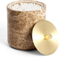 WORHE Marble Qtip Holder with Brass Lid by WORHE