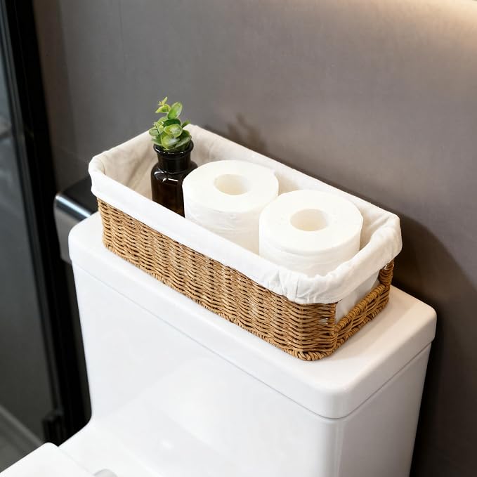 YRMT Rattan Toilet Tank Basket Toilet Paper Storage Baskets - Image 2
