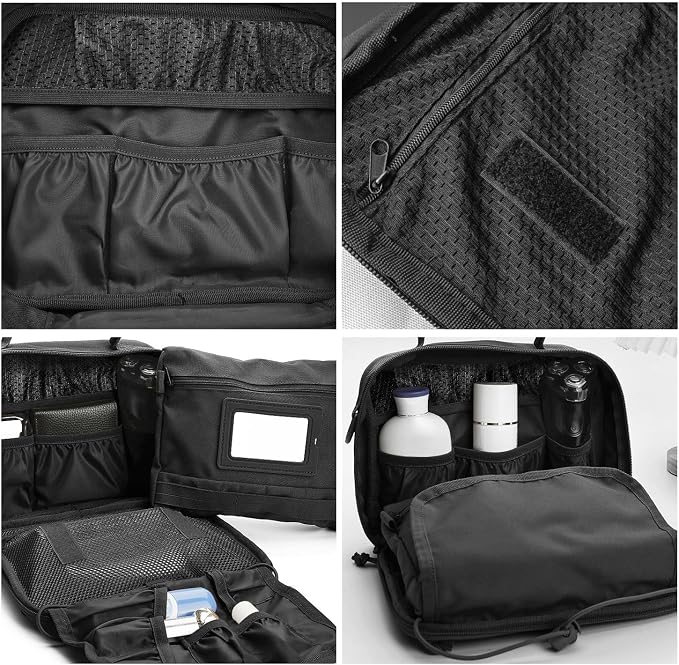 SMONT Tactical Toiletry Bag for Men, 9.5" Hanging Dopp Kit Shaving Hygiene Bag - Image 7