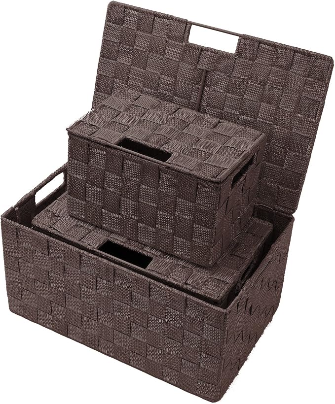 Sorbus Set of 3 Hand-Woven Storage Baskets - Image 5