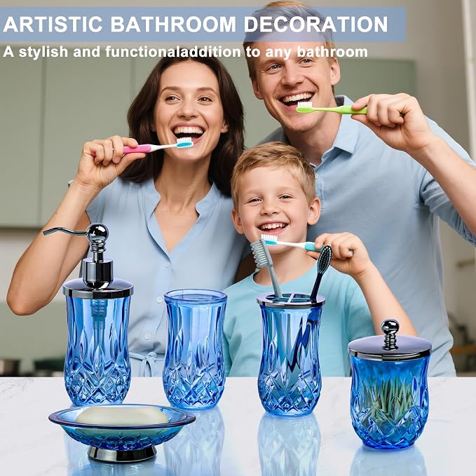 Bathroom Accessories Set, Complete Lotion Soap Dispenser, Toothbrush Holder - Image 2