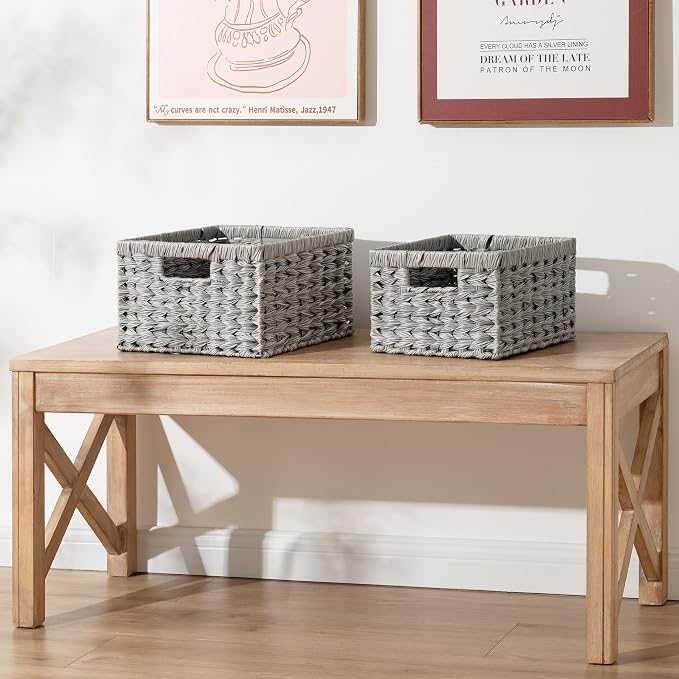 GRANNY SAYS Wicker Baskets for Organizing, Storage Basket for Shelves, Square - Image 7