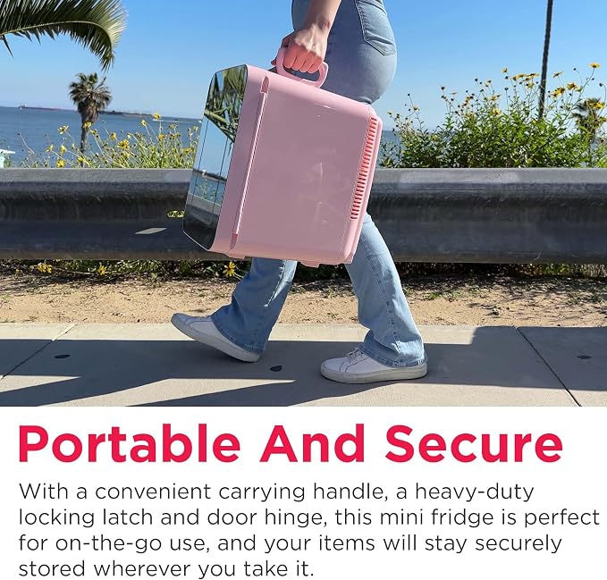 FRIGIDAIRE Mini Personal Fridge Cooler, LED Lighted Mirror, 6.5L Capacity - Image 7
