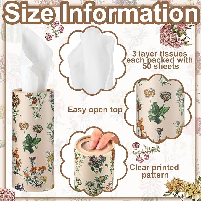 Zonon 8 Pcs Car Tissues Holder Round Box - Image 6