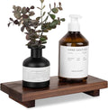 Bathroom Counter Organizer Wood Pedestal Stand Farmhouse Decorative Tray Soap by zoocatia