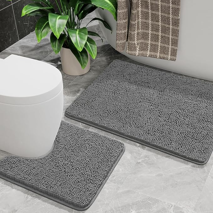 AROGAN Bathroom Rug Sets 2 Piece, Machine Washable Bath Rug Set, Absorbent and by AROGANAREARUG