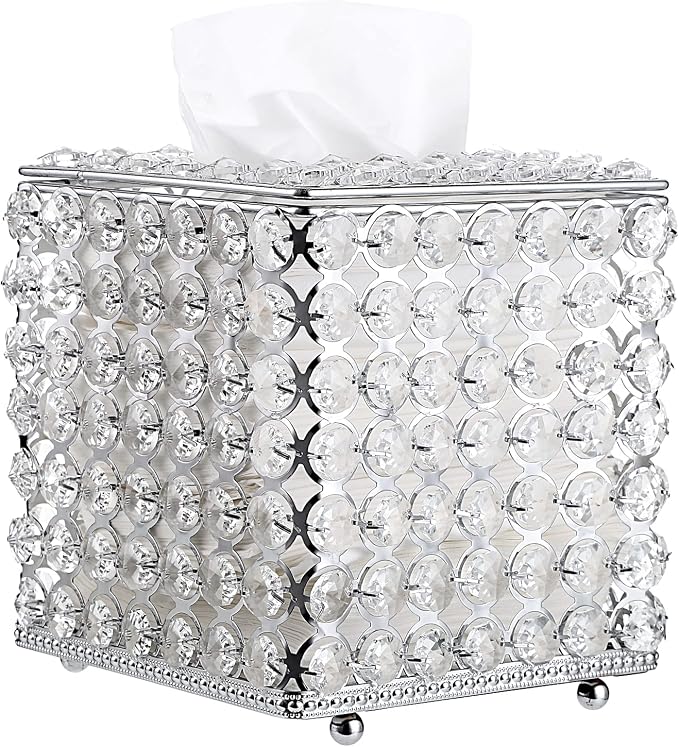 Sumnacon Crystal Square Tissue Box Cover by Sumnacon